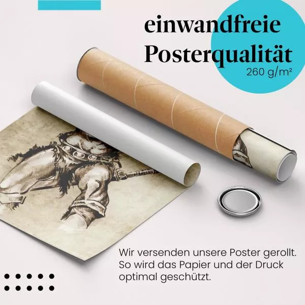 Wilder Barbar mit Axt: Fantasy-Kunst | Postereck 0048 Wilder Barbar mit Axt: Fantasy-Kunst | Postereck 0048
