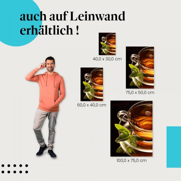 "Teegenuss" Leinwandbild. Finde die ideale Größe für dein Zuhause & setze Akzente mit Kunst!