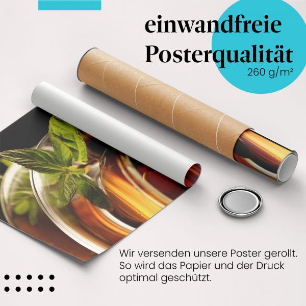 Gerolltes Poster "Erfrischender Tee", Minze.