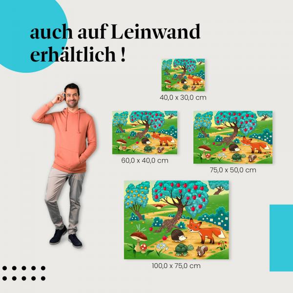 Leinwandbild "Herbstlicher Spaziergang": Ein lustiges Motiv für Tierfreunde