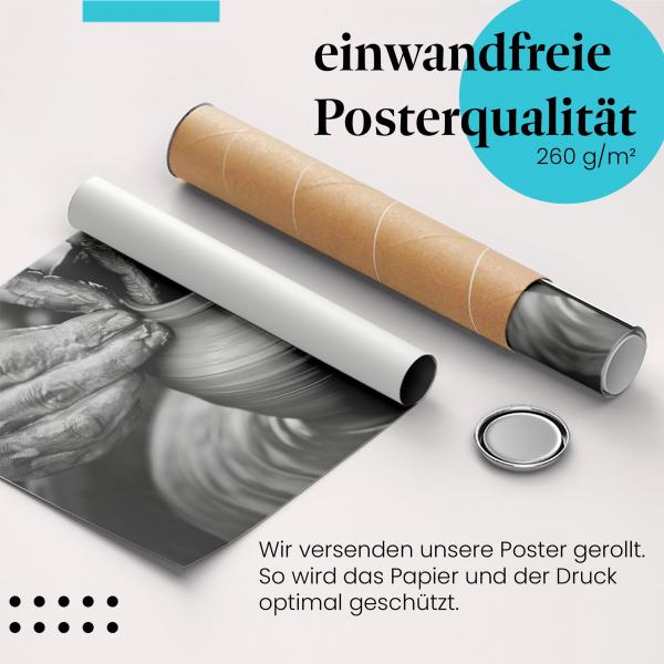 Gerolltes Poster "Töpfers Kunst", handwerklich kunstvolles Motiv. Hochwertiger Druck, sicher verpackt.