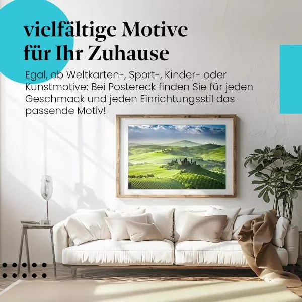 Toskana: Hügellandschaft & Zypressen | Postereck 0566 Toskana: Hügellandschaft & Zypressen | Postereck 0566