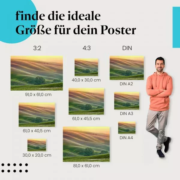 Toskana: Hügelige Landschaft… | Postereck 1237 Toskana: Hügelige Landschaft… | Postereck 1237