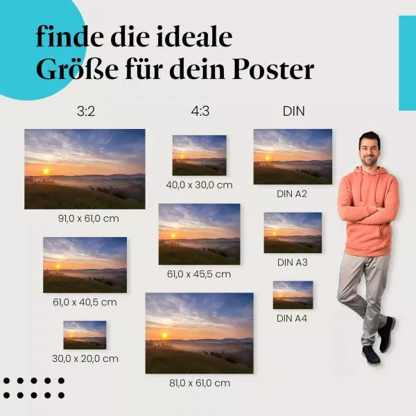 Sonnenaufgang über der Toskana | Postereck 1484 Sonnenaufgang über der Toskana | Postereck 1484