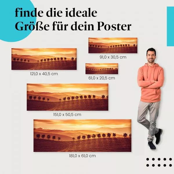 Toskana bei Sonnenuntergang | Postereck 1750 Toskana bei Sonnenuntergang | Postereck 1750
