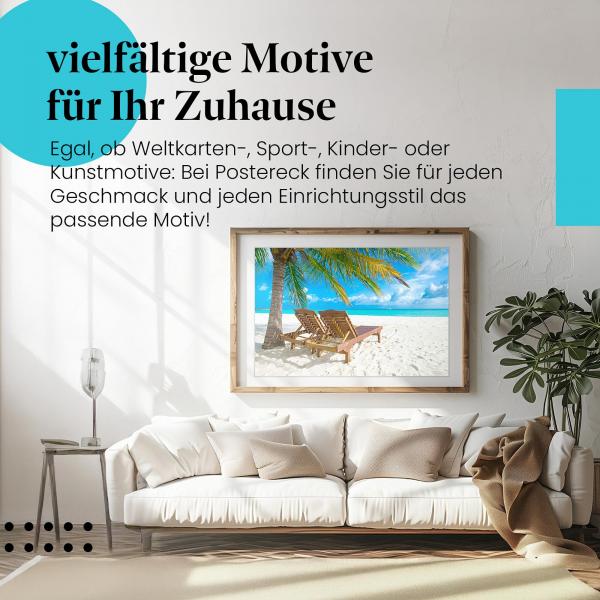 "Traumstrand": Poster - Palmen, Meer & weißer Sand - Urlaubsfeeling!
