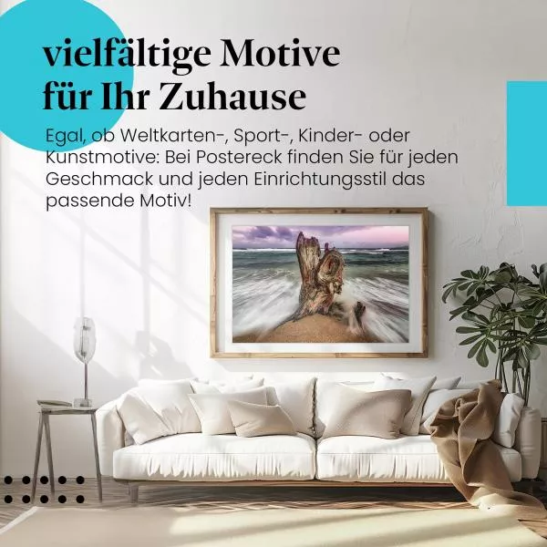 Baumstumpf am Strand | Postereck 3765 Baumstumpf am Strand | Postereck 3765