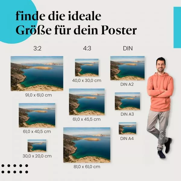 Türkises Wasser: Einsame Bucht & Inseln | Postereck 0412 Türkises Wasser: Einsame Bucht & Inseln | Postereck 0412