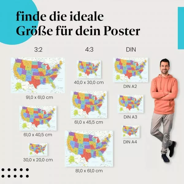 USA-Karte | Postereck 4085 USA-Karte | Postereck 4085