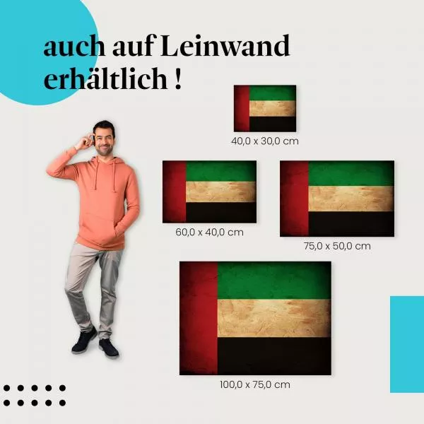 VAE: Vintage Flagge, Einheit & Frieden | Postereck 0403 VAE: Vintage Flagge, Einheit & Frieden | Postereck 0403