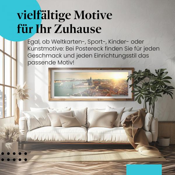 "Venedig": Panorama-Poster - Kanäle & Brücken - romantisch!