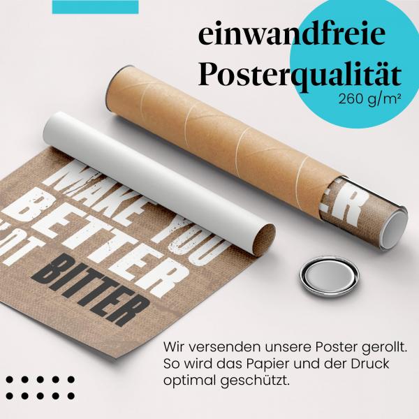 "Vergangenheit": Gerolltes Poster - stärken, Spruch.