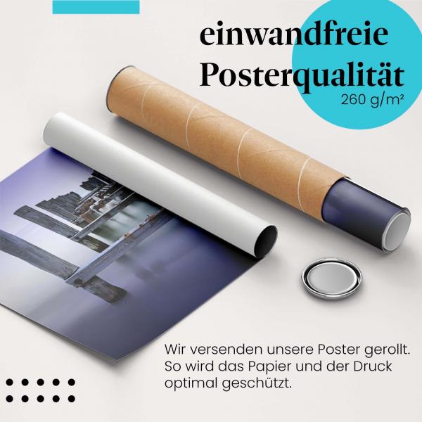 "Steg": Gerolltes Poster - verlassen, Einsamkeit.