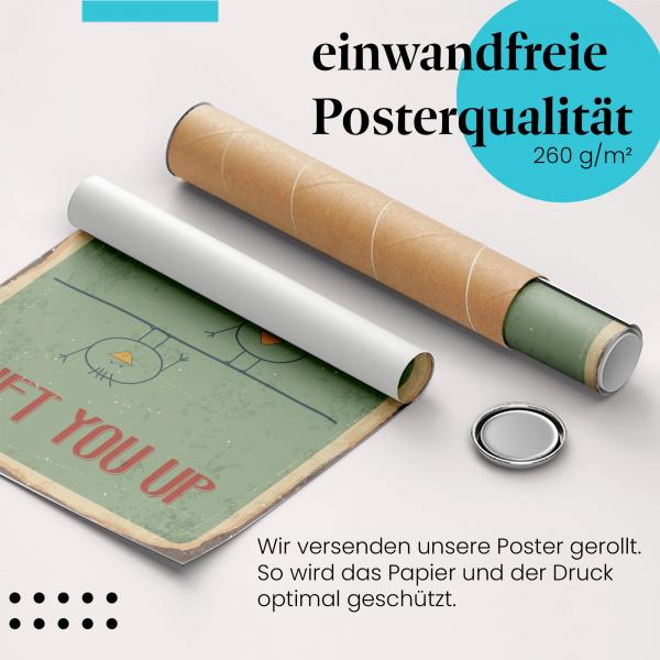 Gerolltes Poster "Ein Freund hilft", Vintage.