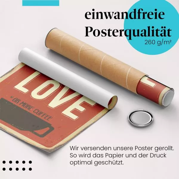 Vintage Metallschild: Liebe oder Kaffee? | Postereck 0760 Vintage Metallschild: Liebe oder Kaffee? | Postereck 0760