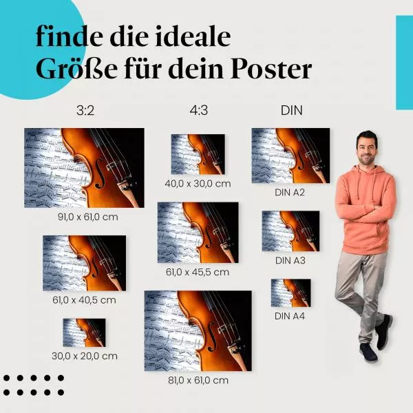 Musikalische Harmonie: Violine & Noten | Postereck 0243 Musikalische Harmonie: Violine & Noten | Postereck 0243