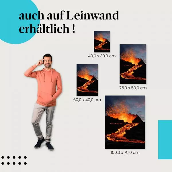 Glühender Vulkan: Ausbruch bei Nacht | Postereck 0129 Glühender Vulkan: Ausbruch bei Nacht | Postereck 0129