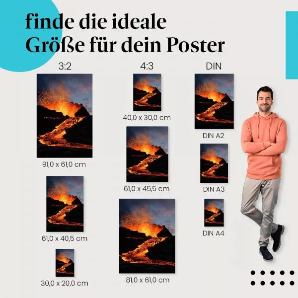 Glühender Vulkan: Ausbruch bei Nacht | Postereck 0129 Glühender Vulkan: Ausbruch bei Nacht | Postereck 0129