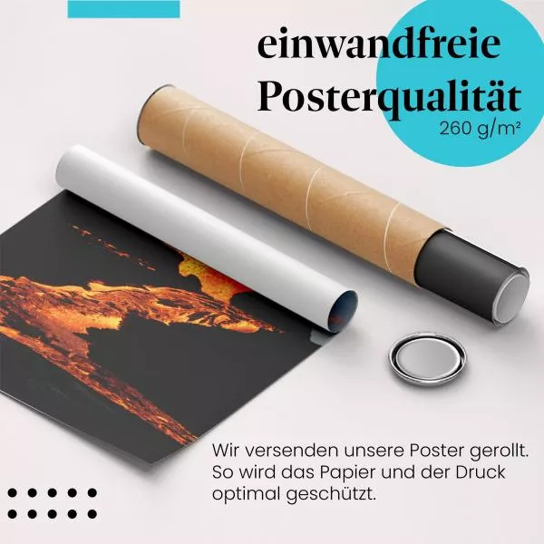 Glühender Vulkan: Ausbruch bei Nacht | Postereck 0129 Glühender Vulkan: Ausbruch bei Nacht | Postereck 0129