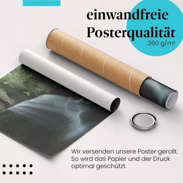 Wasserfall im Wald: Stille Oase | Postereck 0252 Wasserfall im Wald: Stille Oase | Postereck 0252