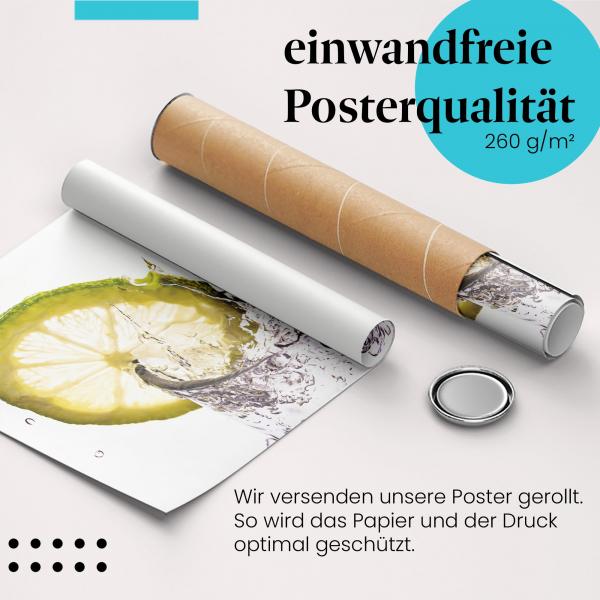 Gerolltes Poster "Erfrischendes Wasser". Durstlöscher, sicher verpackt.