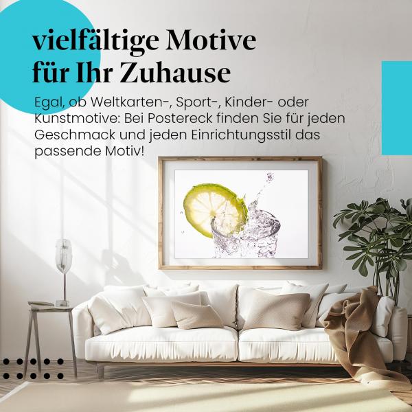 Leinwandbild "Prickelndes Wasser": Erfrischend & spritzig - ideal für Ihre Küche.