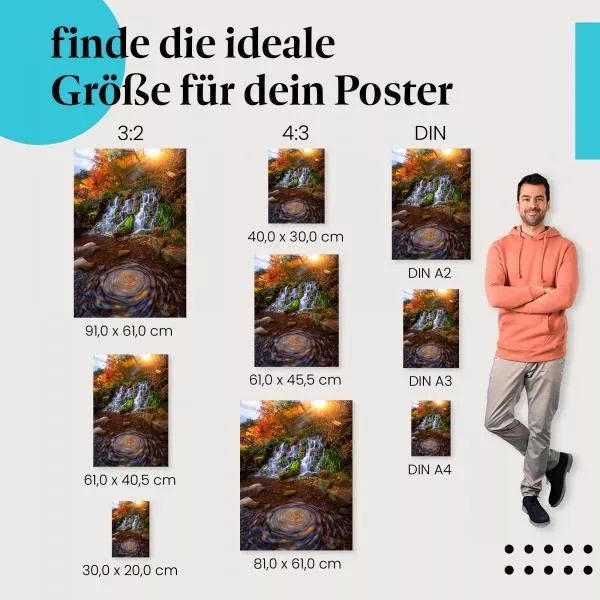 Wasserfall im Herbstwald | Postereck 3655 Wasserfall im Herbstwald | Postereck 3655