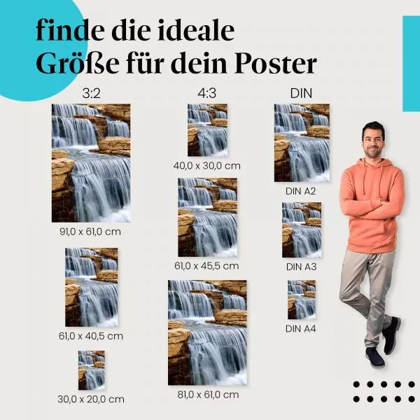 Wasserfall im Detail: Kaskadierendes Wasser | Postereck 0249 Wasserfall im Detail: Kaskadierendes Wasser | Postereck 0249