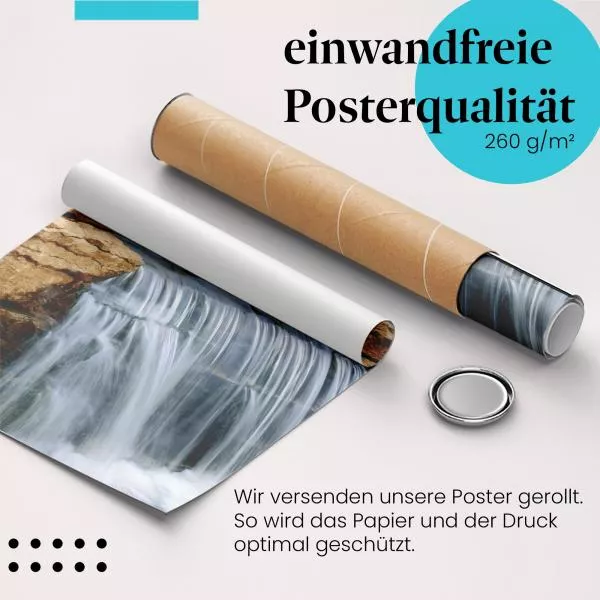 Wasserfall im Detail: Kaskadierendes Wasser | Postereck 0249 Wasserfall im Detail: Kaskadierendes Wasser | Postereck 0249