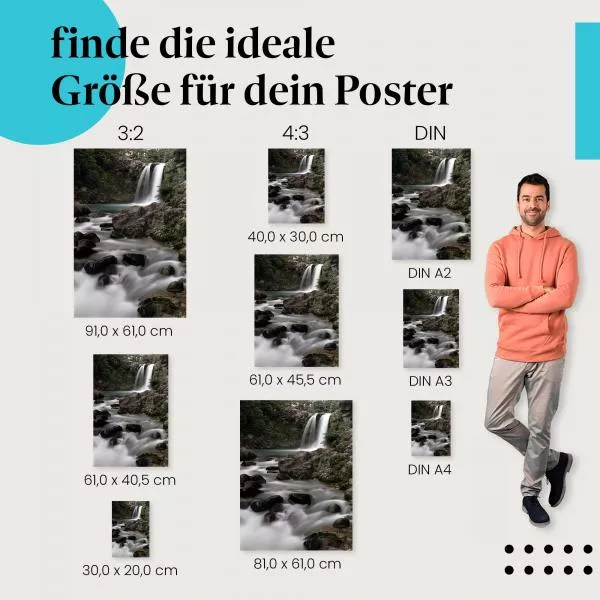 Idylle am Wasserfall: Ruhe & Natur | Postereck 0248 Idylle am Wasserfall: Ruhe & Natur | Postereck 0248