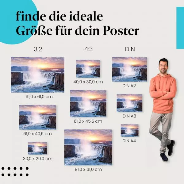 Wasserfall bei Sonnenuntergang | Postereck 3448 Wasserfall bei Sonnenuntergang | Postereck 3448