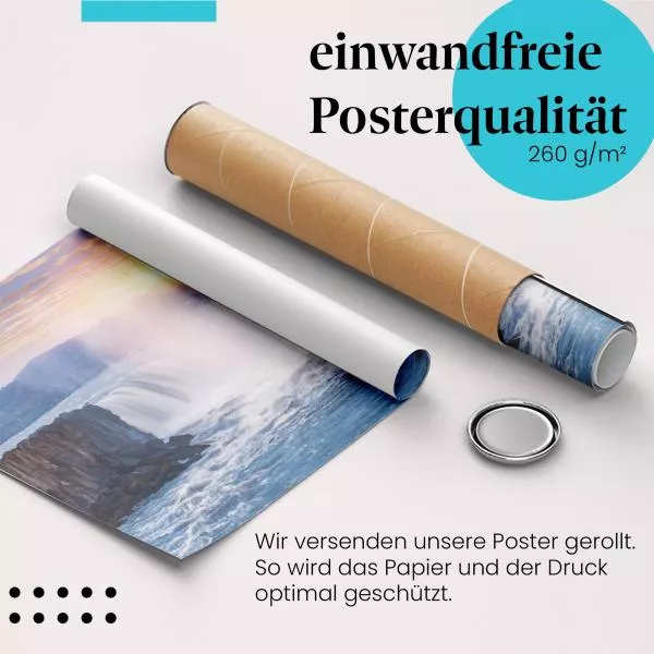 Wasserfall bei Sonnenuntergang | Postereck 3448 Wasserfall bei Sonnenuntergang | Postereck 3448