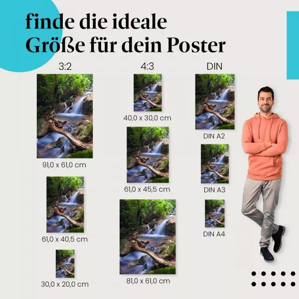 Tropischer Wasserfall: Idylle & Vegetation | Postereck 0651 Tropischer Wasserfall: Idylle & Vegetation | Postereck 0651