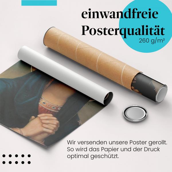 Gerolltes Poster "Engel beschützt Kinder", Holzbrücke.