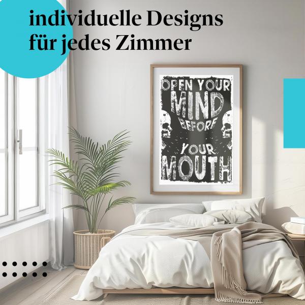 Poster "Open your mind...": Ein Appell an Besonnenheit - auch im Schlafzimmer!