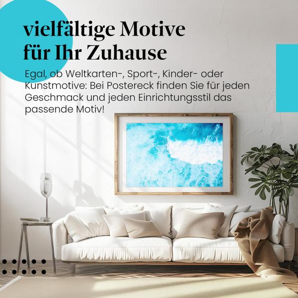 Leinwandbild "Welle": Azurblau, Gischt, Meer - Kraft & Dynamik!