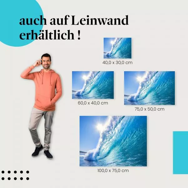 Welle im Licht: Sonnendusche am Meer | Postereck 0255 Welle im Licht: Sonnendusche am Meer | Postereck 0255