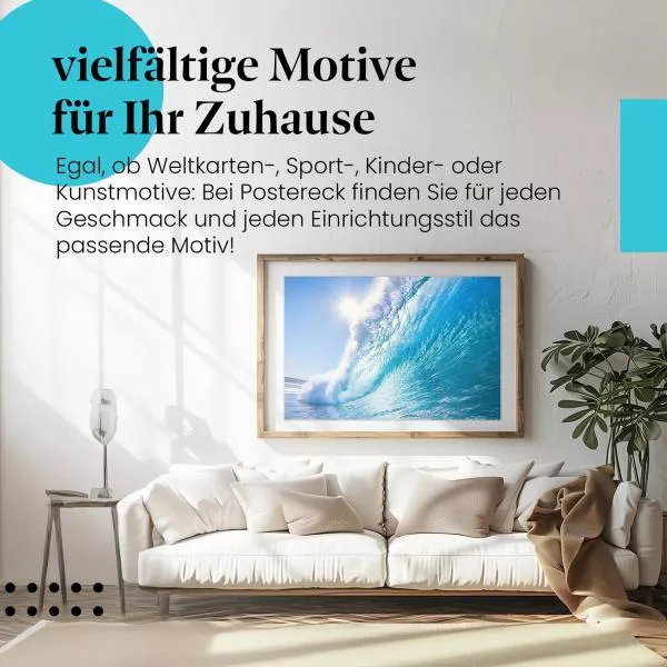 Welle im Licht: Sonnendusche am Meer | Postereck 0255 Welle im Licht: Sonnendusche am Meer | Postereck 0255
