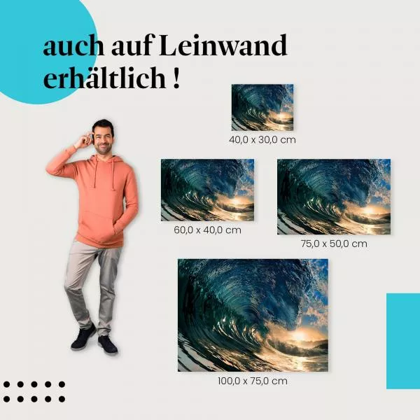 Welle im goldenen Licht: Magischer Moment | Postereck 0258 Welle im goldenen Licht: Magischer Moment | Postereck 0258