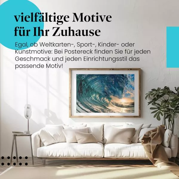 Welle im goldenen Licht: Magischer Moment | Postereck 0258 Welle im goldenen Licht: Magischer Moment | Postereck 0258