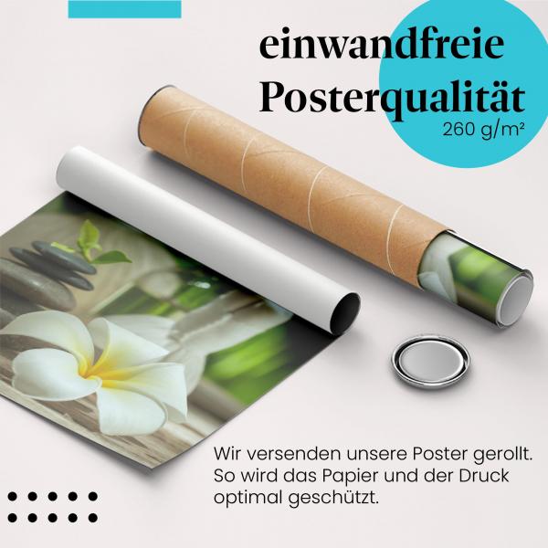 Gerolltes Poster "Wellness & Spa" - Ruhe & Entspannung, sicher verpackt.