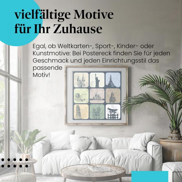 Reisefieber: Poster "Sehenswürdigkeiten" - Inspiration für Weltenbummler.