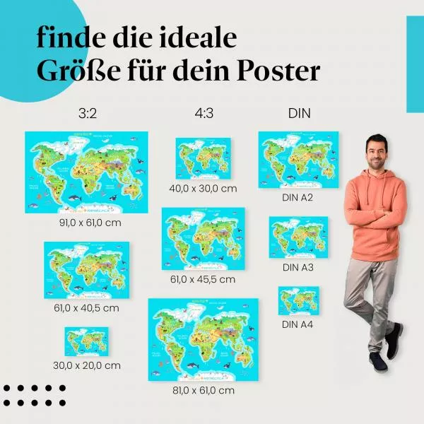 Weltkarte für Kinder: Tiere & Kontinente | Postereck 0863 Weltkarte für Kinder: Tiere & Kontinente | Postereck 0863