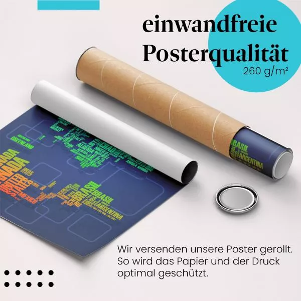 Weltkarte der Namen | Postereck 0925