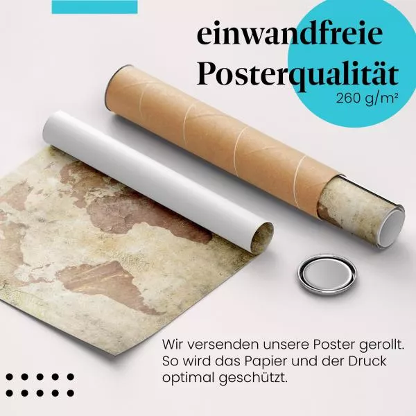 Weltkarte auf Stein: Historische Darstellung | Postereck 0671 Weltkarte auf Stein: Historische Darstellung | Postereck 0671