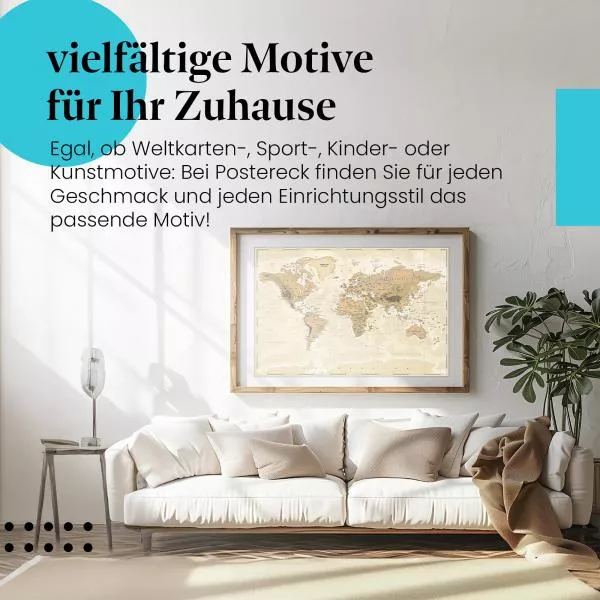 Vintage Weltkarte: Reise & Globetrotter | Postereck 0610 Vintage Weltkarte: Reise & Globetrotter | Postereck 0610