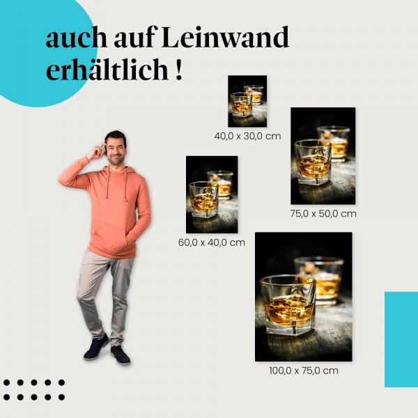 "Whiskygenuss" Leinwandbild. Verschiedene Größen - setze stilvolle Akzente mit Kunst in deinem Zuhause!