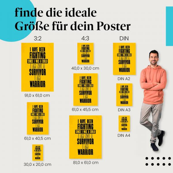 "I have been fighting since I was a child...": Kämpfergeist Poster - Stärke & Mut