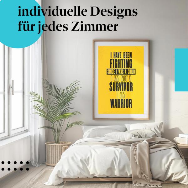 Kämpfergeist Poster: "Kämpfergeist" - Zitat & Motivation für Herausforderungen