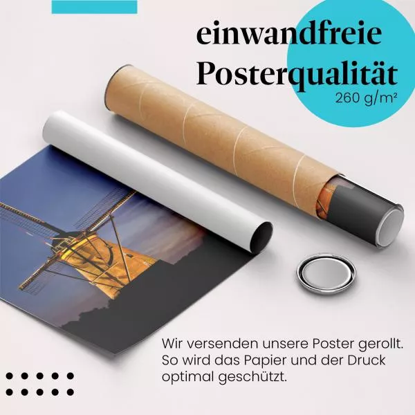 Holländische Windmühle: Abendlicht & Romantik | Postereck 0641 Holländische Windmühle: Abendlicht & Romantik | Postereck 0641